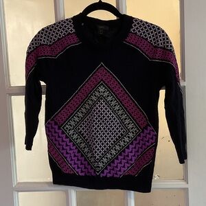 Embroidered navy J. Crew sweater